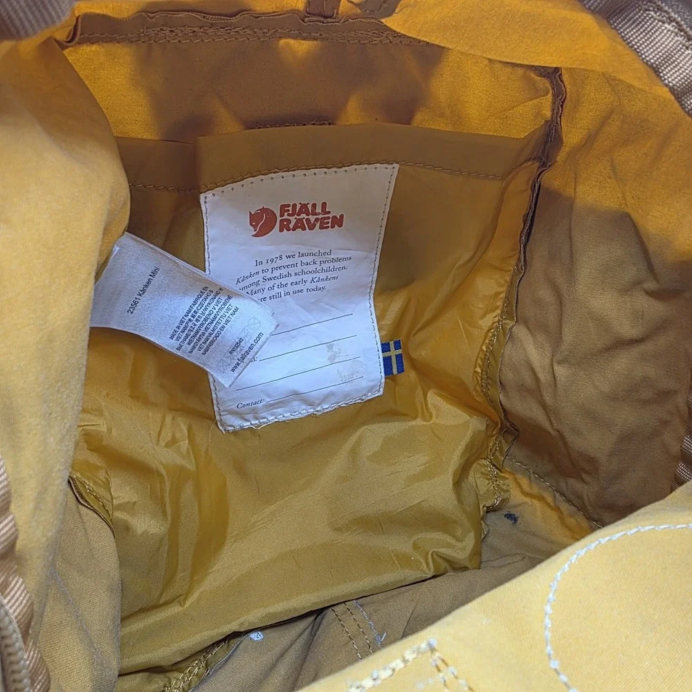 Fjallraven Kanken Mini Backpack Yellow Mustard Ochre Small Classic Bag Tote